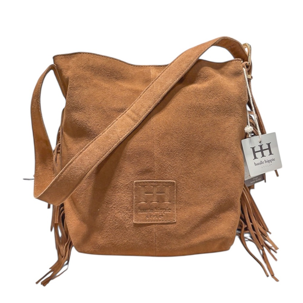 Haute Hippie Suede Fringed Bucket Bag